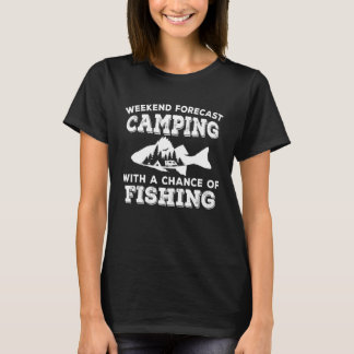 T-shirt Prévisions de week-end Camping avec possibilité de