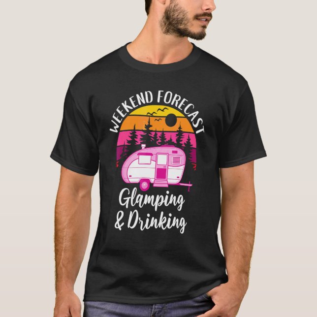 T-shirt Prévisions de week-end de la Reine Glamping Glampi (Devant)