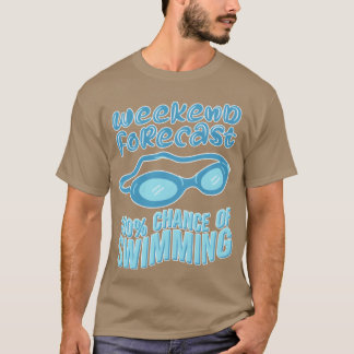 T-shirt Prévisions de week-end natation nageur 70s nature