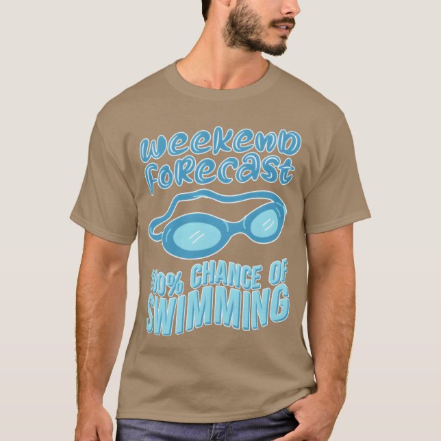 T-shirt Prévisions de week-end natation nageur 70s nature  (Devant)