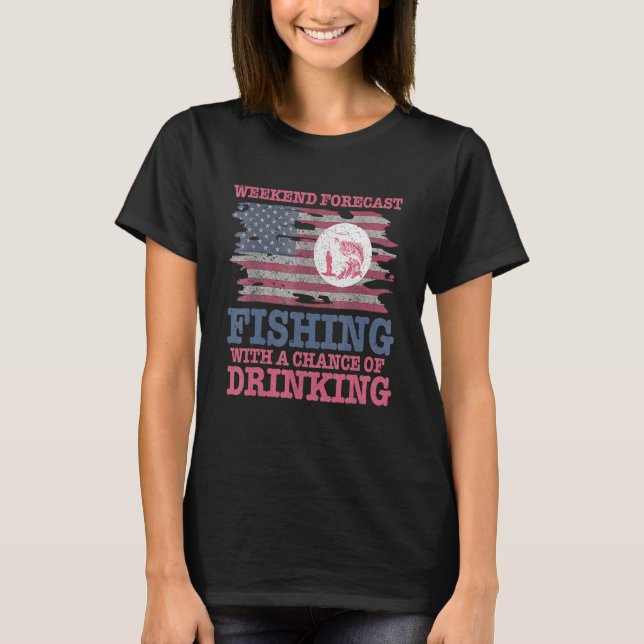 T-shirt Prévisions de week-end pour hommes pêche avec une  (Devant)