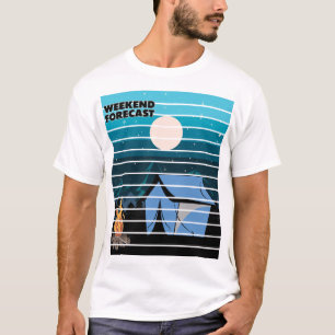 T-shirt Prévisions de week-end pour le camping en tente au