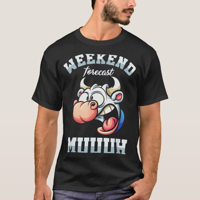 T-shirt Prévisions de week-end vendredi vacances semaine d (Devant)