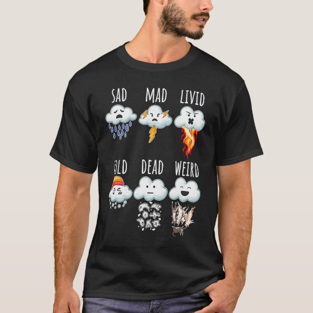 T-shirt Prévisions Météo Nuages Différences Rapport Météo (Devant)