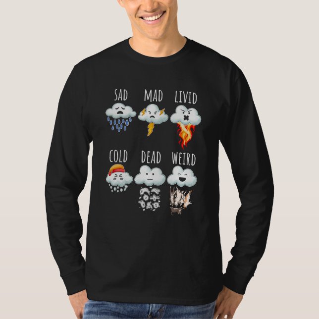T-shirt Prévisions Météo Nuages Différences Rapport Météo (Devant)