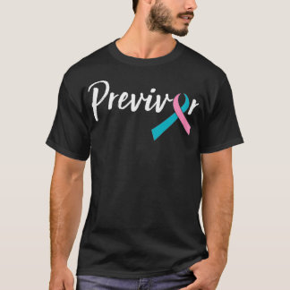 T-shirt Previvor De Script Avec Ruban Turquoise Rose