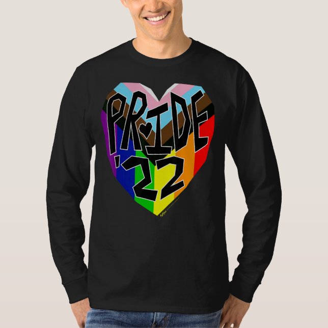 T-shirt Pride'22 Gay pride de progrès Rainbow Word Design (Devant)
