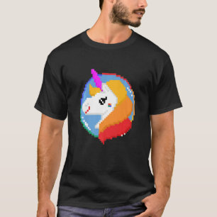 T-shirt Pride 8 Bit Unicorne Rainbow Graphic Tee - shirts
