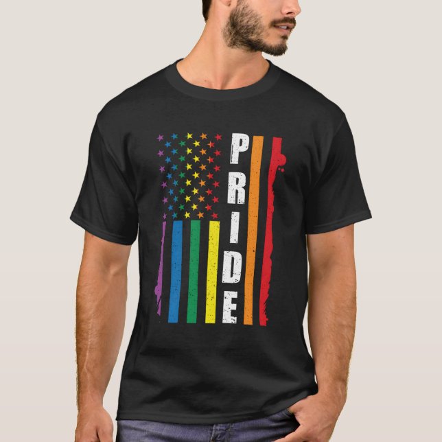 T-shirt Pride American Lgbt Drapeau Usa Pride For Equality (Devant)