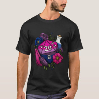 T-shirt Pride Bisexual D20 Tabletop RPG Jeu Sticke