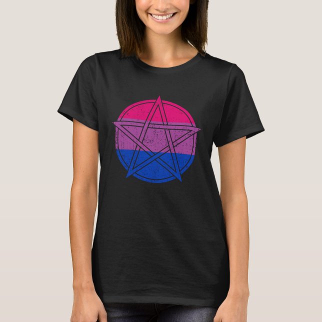 T-shirt Pride Bisexuelle Gothique Wicca Witchcraft Petagra (Devant)