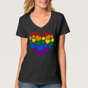 T-shirt Pride- gay arc-en-ciel coeur de l'amour T-