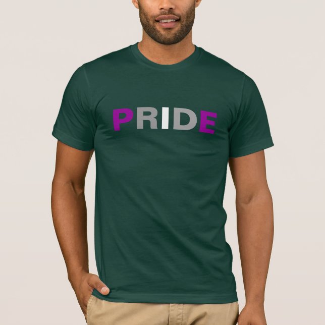 T-shirt PRIDE gris-asexuée (Devant)