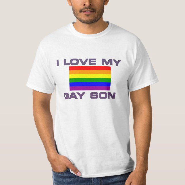 T-shirt PRIDE j'aime mon fils gay rainbow FLAG (Devant)