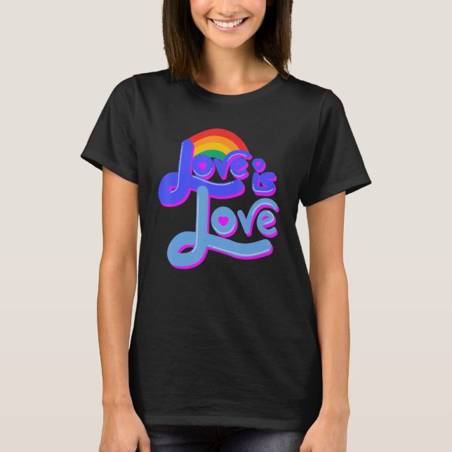 T-shirt Pride L'Amour Est L'Amour Rainbow Graphic Tee - sh (Devant)