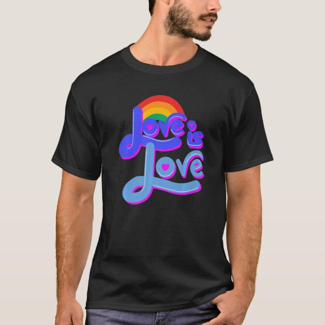 T-shirt Pride L'Amour Est L'Amour Rainbow Graphic Tee - sh (Devant)