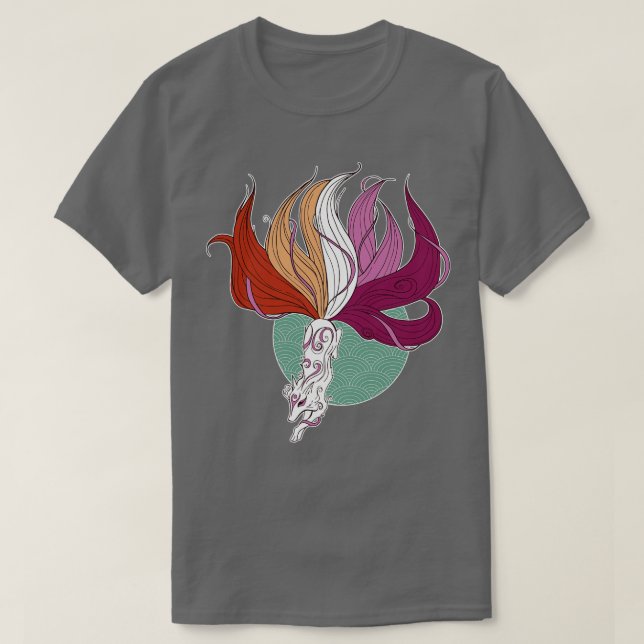T-shirt Pride lesbienne Kitsune (Design devant)