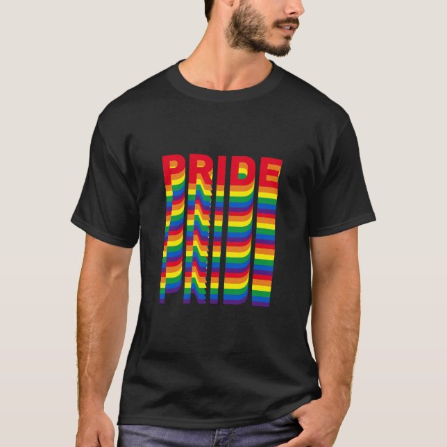 T-shirt Pride lgbt lgbtq gay rainbow retro couleurs cool (Devant)
