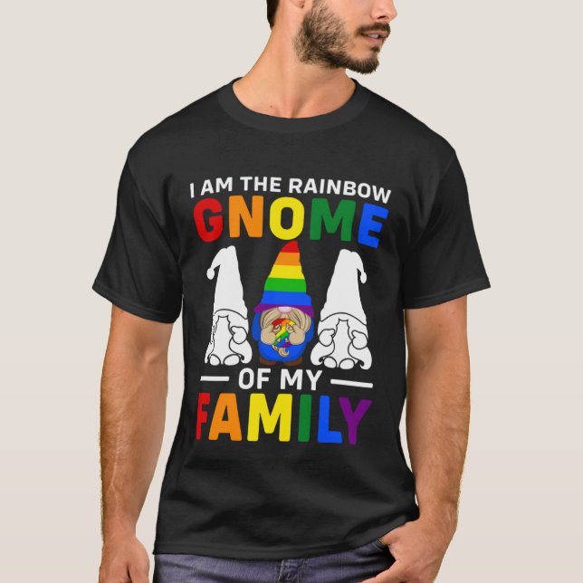 T-shirt Pride LGBT Rainbow Je suis le Rainbow Gnome de mon (Devant)
