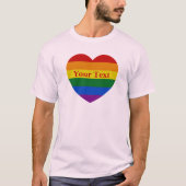 T-shirt Pride LGBTQ Rainbow Heart drapeau Texte personnali (Devant)