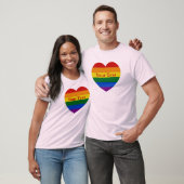 T-shirt Pride LGBTQ Rainbow Heart drapeau Texte personnali (Unisex)