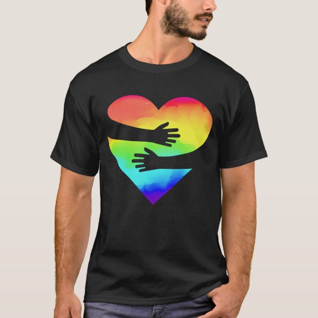 T-shirt Pride love hugs (Devant)