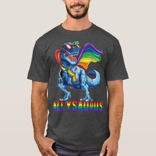 T-shirt Pride Mois 2022 Allysaurus Dinosaur Arc-en-ciel Dr
