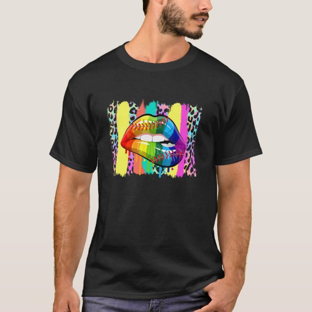 T-shirt Pride Mois Baseball Rainbow Lièvres (Devant)