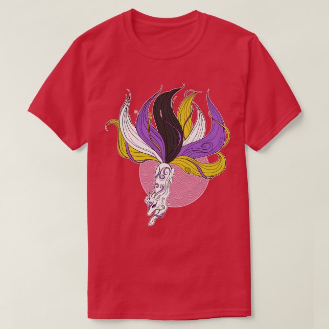 T-shirt Pride non binaire Kitsune (Design devant)