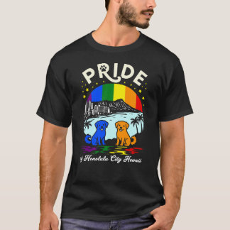 T-shirt Pride of Honolulu City Hawaii Dogs Rainbow Flag