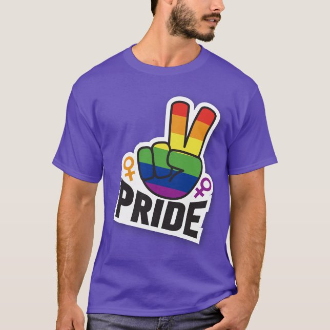 T-shirt Pride Paix mauve hommes (Devant)