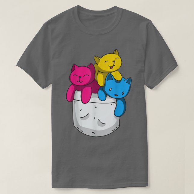 T-shirt Pride Panseual Funny Kawaii Kitty Cat Pride (Design devant)