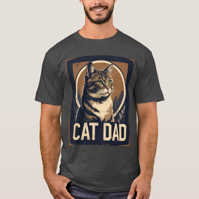 T-shirt Pride papa chat - Rogged Feline Art (Devant)