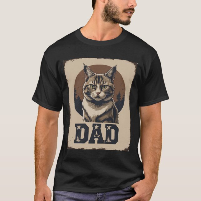 T-shirt Pride papa chat - Rogged Feline Art (Devant)