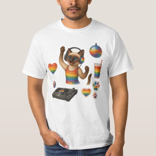 T-shirt Pride Paws Pride inspirée par le chat LGBTQ (Devant)