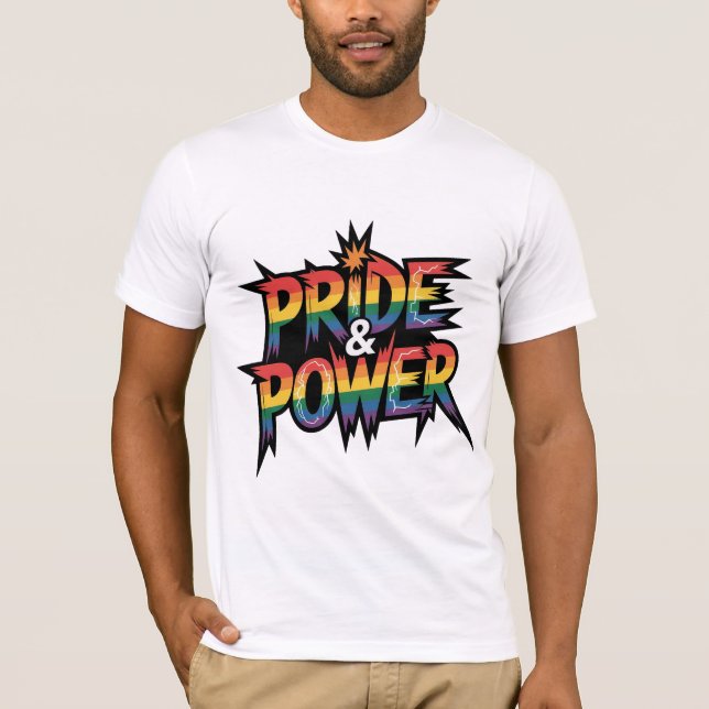 T-shirt Pride & Power LGBTQ (Devant)