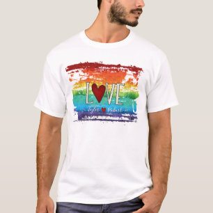 T-shirt Pride Rainbow Heart Love Parties scintillant Nom p