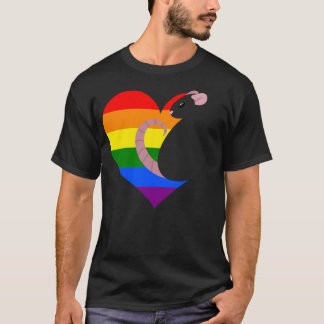 T-shirt Pride Rainbow Rat - Noir