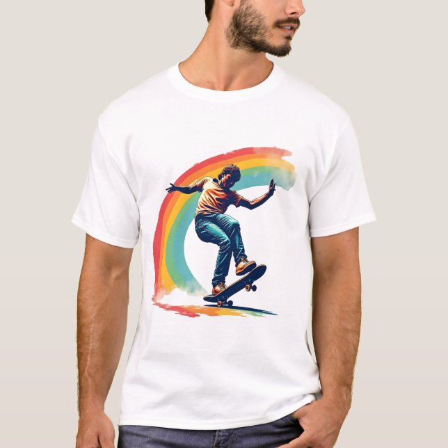 T-Shirt Pride - Skate Arc-en-ciel (Devant)