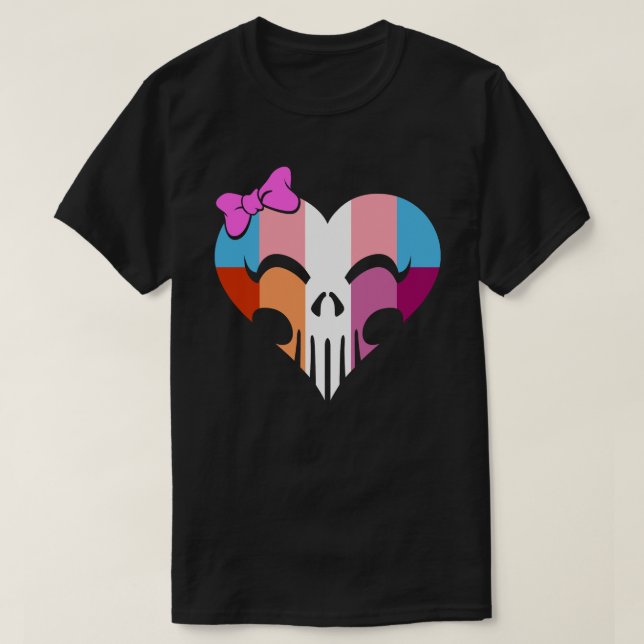 T-shirt Pride Transbian Skully Unisex (Design devant)