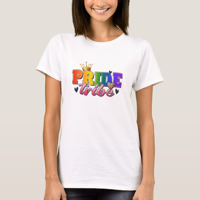 T-shirt Pride Tribe Shirt - LGBTQ Rainbow Crown (Devant)