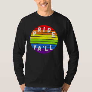 T-shirt Pride Yall Gay LGBT Mois Ally Vintage Retro Rainb