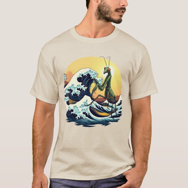 T-shirt Prier Mantis Rencontre La Grande Vague - Unique Ka (Devant)