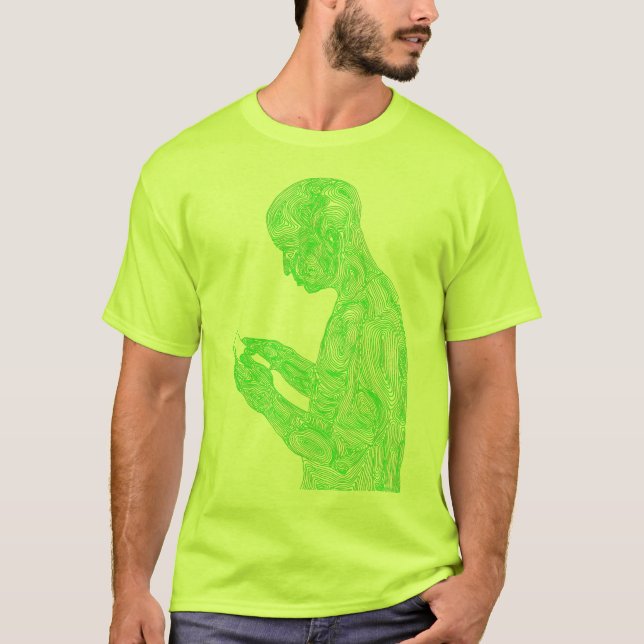 T-shirt Prière américaine 50/50 (jaune au néon avec le (Devant)