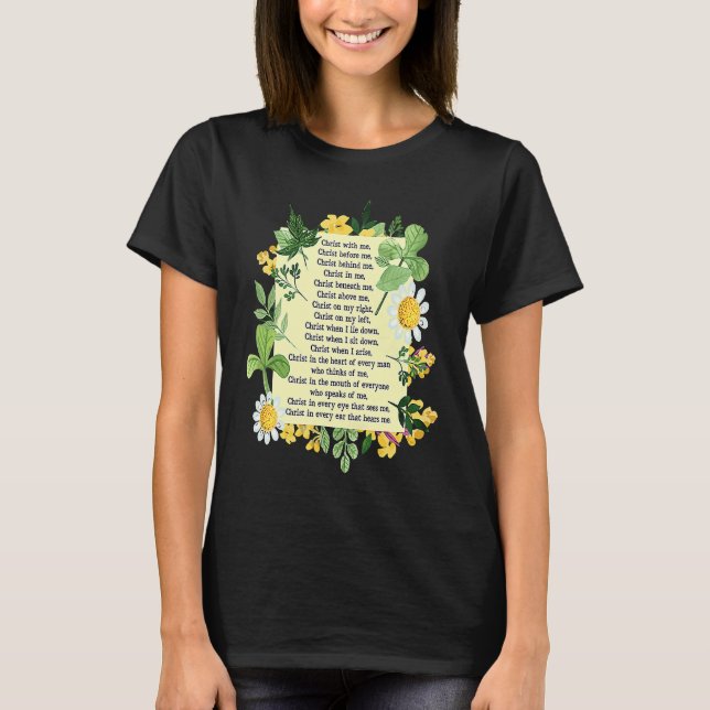 T-shirt Prière de la plaque de poitrine de St Patrick jour (Devant)