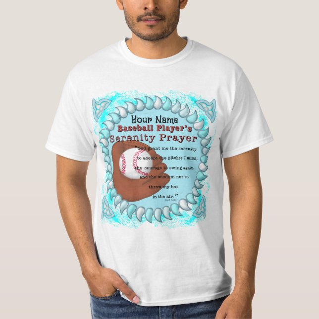 T-shirt Prière de sérénité de baseball  (Devant)