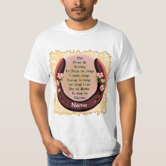T-shirt  Prière de sérénité en fer à cheval  (Devant)