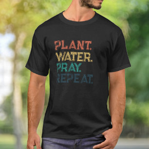 T-shirt Prière d'eau plante Répéter Rétro Vintage