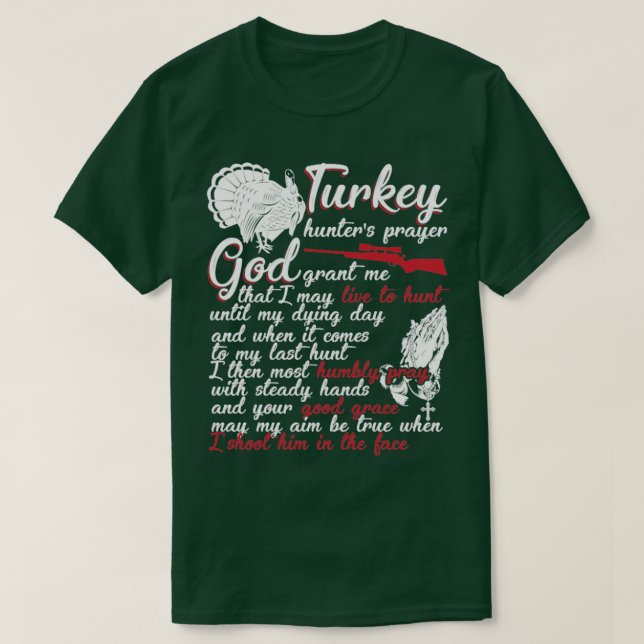 T-shirt Prière des chasseurs de Turquie (Design devant)