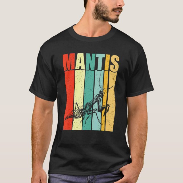 T-shirt Prière Rétro Mantis Insectes Bugs Aime Prier Homme (Devant)